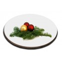 Sous-verre rond boules sapin