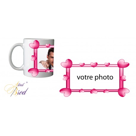 Mug cadre coeur photo