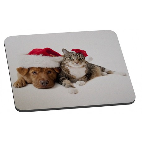 Tapis de souris " Chien et Chat de noël "
