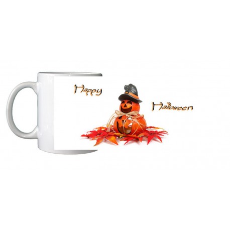 Mug Halloween citrouille feuilles