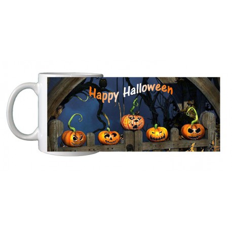 Mug Halloween citrouille feuilles