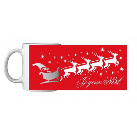 Mug Noël traîneau père noël rouge